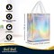 Iridescent Gift Bags Medium Size – Set of 12 Holographic Silver Reusable Gift Bags With Handles - Ideal Goodie Bag for Birthday, Bachelorette Party Favors, Baby Shower, Return Gifts – 8x4x10